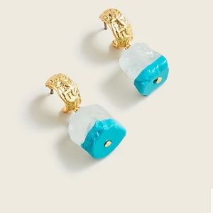 J. Crew Dipped Quartz Drop Earrings Shadowy Sea
